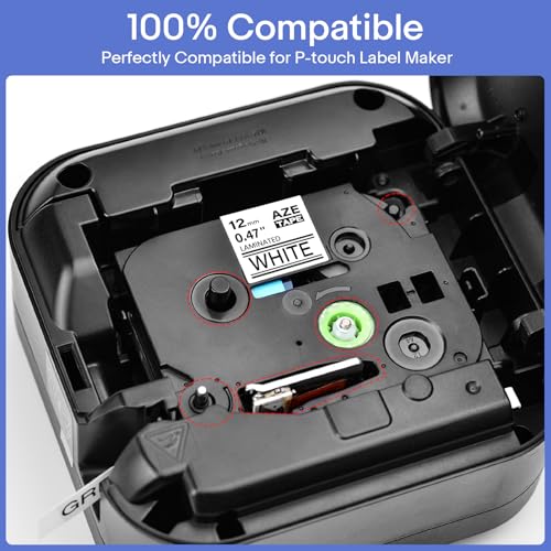 GREENCYCLE Pacote com 2 fitas adesivas adesivas compatíveis com Ptouch TZ231 TZe-231 AZE231 TZ-231 1