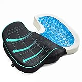 [腰痛改善"No.1" クッション] MyComfort ジェルクッション 低反発クッション 腰痛対策/改善 姿勢矯正に最適なW構造 [お尻が痛くならない独自の2層構造採用]（ブラック）