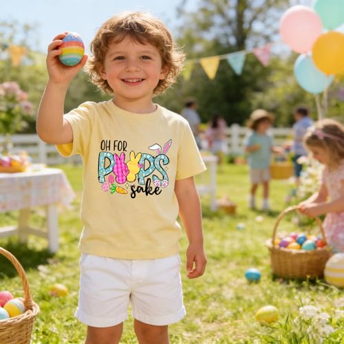 Image of Kids Easter Shirt Chick Short Sleeve Tee Tops for Toddler Girls Boys Easter Outfit Clothes 2-7 Years
