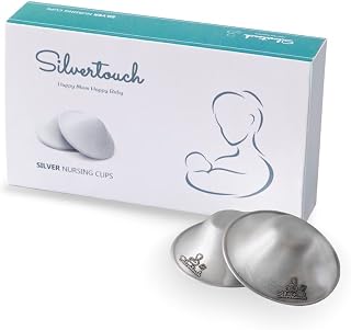 The Original Silver Nursing Cups - Nipple Shields for Nursing Newborn - Nipple Covers Breastfeeding - Newborn Essentials Must Haves - 925 Silver (Regular Size)
