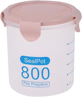 Ruilogod PP Home Cylinder Sealed Vegetable Fruit Food Storage Container 800ml Light Pink (id: 13d c01 569 3fb e64