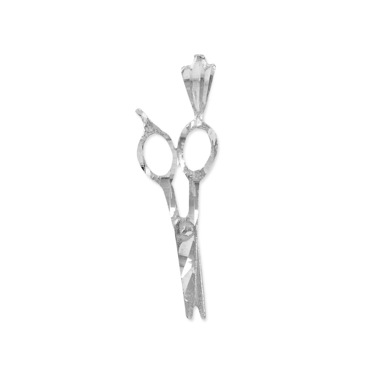 Trendy Necklaces Fine 10k White Gold Hair Stylist Scissor Charm Pendant