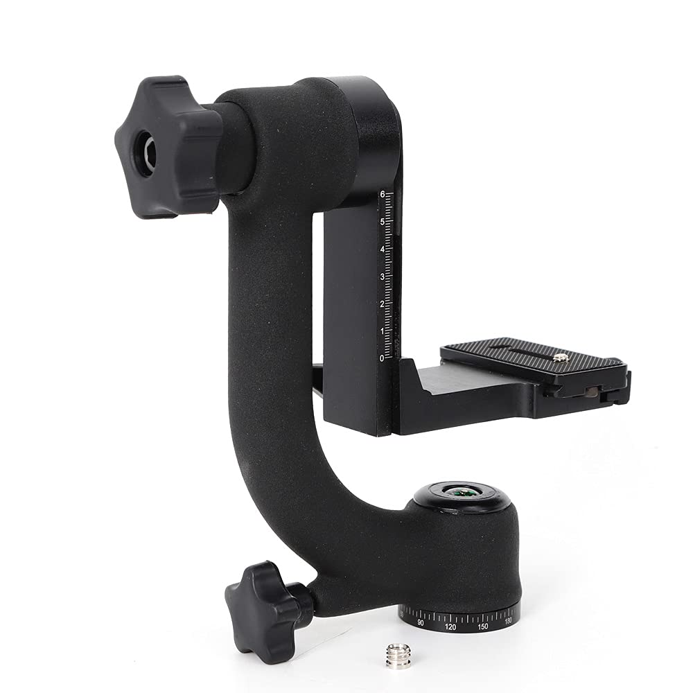 Tripod Head 360° Tripod Panoramic Gimbal Pan Head Ball Mount 22 x 8 x 21 cm, soporte de estructura suave panorámico tripod Head para cámara de telefoto, color negro, DENGFEN
