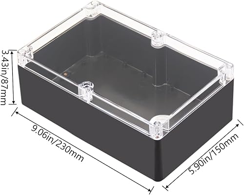 Miniatura 139 de Caja de proyecto ABS de plástico negro cajas eléctricas IP65 impermeable DIY caja de conexiones electrónica caja de alimentación 7.87 x 4.72 x 2.95