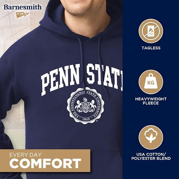 Barnesmith Pennsylvania State University PSU Nittany Lions Hooded Sweatshirt, Heritage, Navy, Large - 2