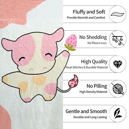 Cow Print Blanket For Kids Boys Girls Baby Teen Blankets Christmas Birthday Gifts - Super Soft Kids Blankets Lightweight Plush Cow Pink Throw Blanket For Couch Décor (Cow Pink, 50"X40") #TOP4