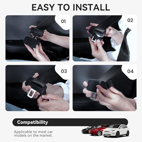 YONZEE 5-Pack Silicone Seat Belt Buckle Covers – Anti-Scratch, Noise Reduction & Buckle Protection – Universal Fit for Cars, SUVs, Trucks (Black) by YONZEE - Used condition - Image 7