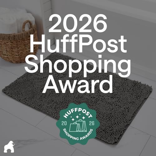 Image of GORILLA GRIP Bath Rug Mat 48x24, Soft Absorbent Chenille, Quick Dry Microfiber Mats, Rubber Backing Washable Shower Floor Rugs, Bathmat Runner, US Designed Bathroom Home Decor Accessories Charcoal