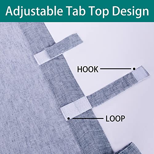 Lordtex Burlap Linen Look Outdoor Curtain For Patio - 2 Panels Waterproof Tab Top Sheer Curtains For Pergola, Porch, Cabana And Gazebo Indoor/Outdoor Voile Sheer Drapes, 52 X 108 Inch, Navy #TOP3
