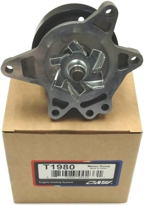 OAW T1980 Water Pump for 1.8L-L4 1ZZFE engine on 1998-2008 Toyota Corolla, 03-08 Matrix Pontiac Vibe, 00-05 MR2 Spyder, 00-05 Celica GT 98-02 Chevrolet Prizm