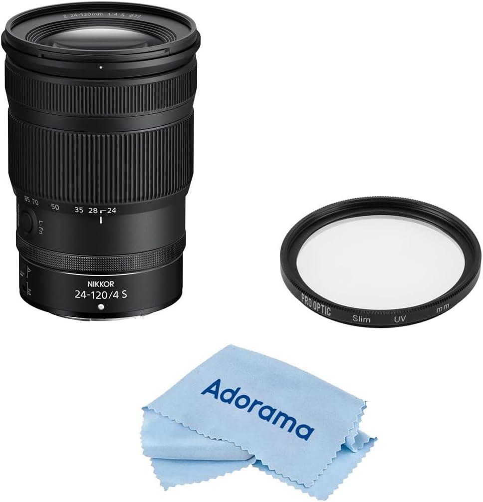 Nikon NIKKOR Z 24-120mm f/4 S Lens, Bundle with ProOptic Pro Digital 77mm Multi Coated UV Slim Filter, Cleaning Cloth