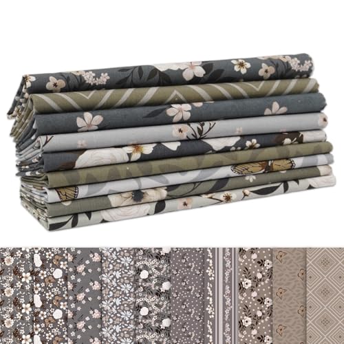 Tissu pour patchwork en pur coton haut de gamme motif Greige Petal