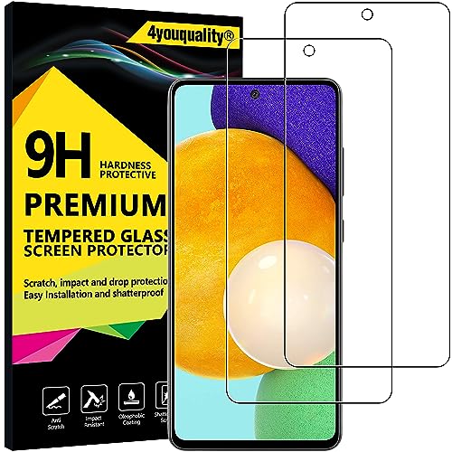 4youquality Screen Protector for Samsung Galaxy A53 5G Galaxy A52 5G/4G & Galaxy A52s 5G Tempered Glass Film 2-Pack [LifetimeSupport][Impact-Resistant][Anti-Scratch]