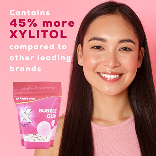 Xyloburst 100% Xylitol Gum, 500 Count Jar, Natural Chewing Gum, Non Gmo, Vegan, Aspartame Free, Sugar Free, Keto Friendly (Bubble Gum) #TOP5