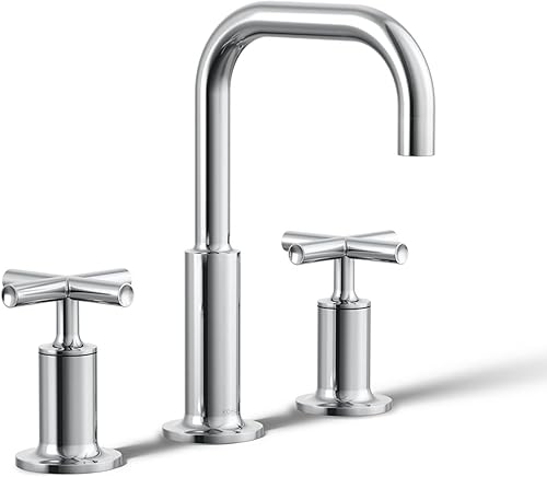 Miniatura 106 de KOHLER K-14406-3-2MB Purist - Grifo de lavabo de baño con asas de cruz baja, latón cepillado vibrante Latón cepillado vibrante.,Vibrant Brushed