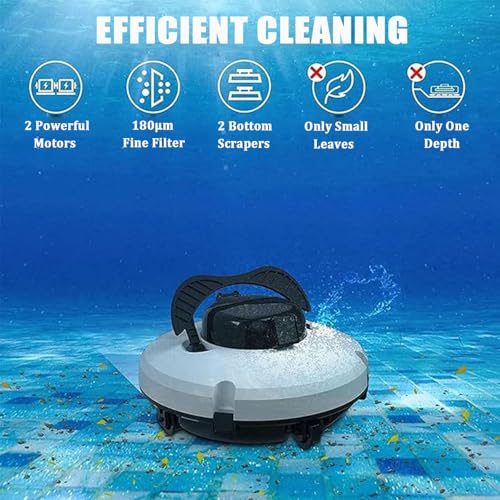 Robot pulitore piscina con girante idraulica per detriti, regolazione automatica della profondità, processore di navigazione di precisione, filtro a sgancio rapido
