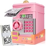 Kids Piggy Bank for Girls - Toys for 5 6 7 8 9 10 Year Old Girl Birthday Gifts - Electronic Piggy Bank ATM Machine Money Safe for Kids Toys Age 6-8-10