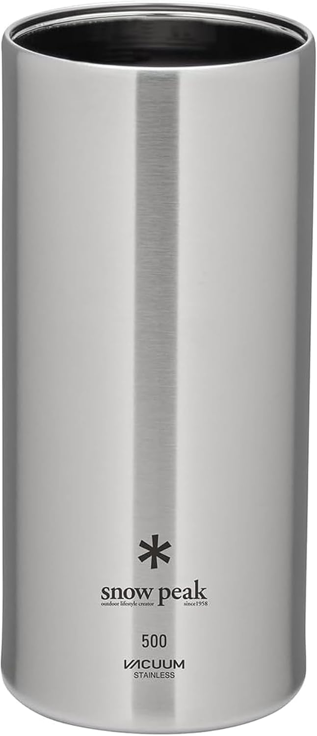 Snow Peak Shimo Vacuum Insulated Can Cooler, Stainless Steel, 500ml