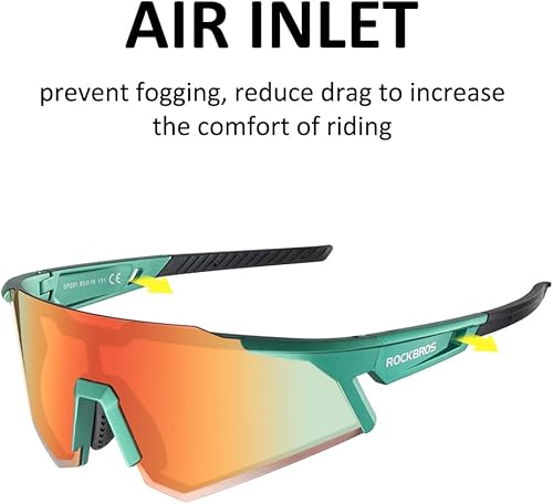 Miniatura 4 de ROCKBROS Gafas de sol polarizadas para hombres y mujeres, protección UV, gafas de ciclismo, gafas deportivas