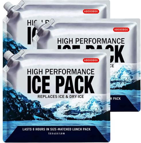 Reusable Ice Packs for Coolers Long Lasting Gel Freezer Packs for Cooler Bag Lunch Box,Keeps Food Cold Fresh (Small Set of 3P)