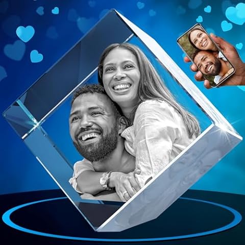 ArtPix 3D Crystal Photo, Valentines Day Gifts for Women, Wife, Men, Her, Him, Great Personalized Customized Gift With Your Own Photo, Custom 3D Etched Engraved, Couples Gifts Cover