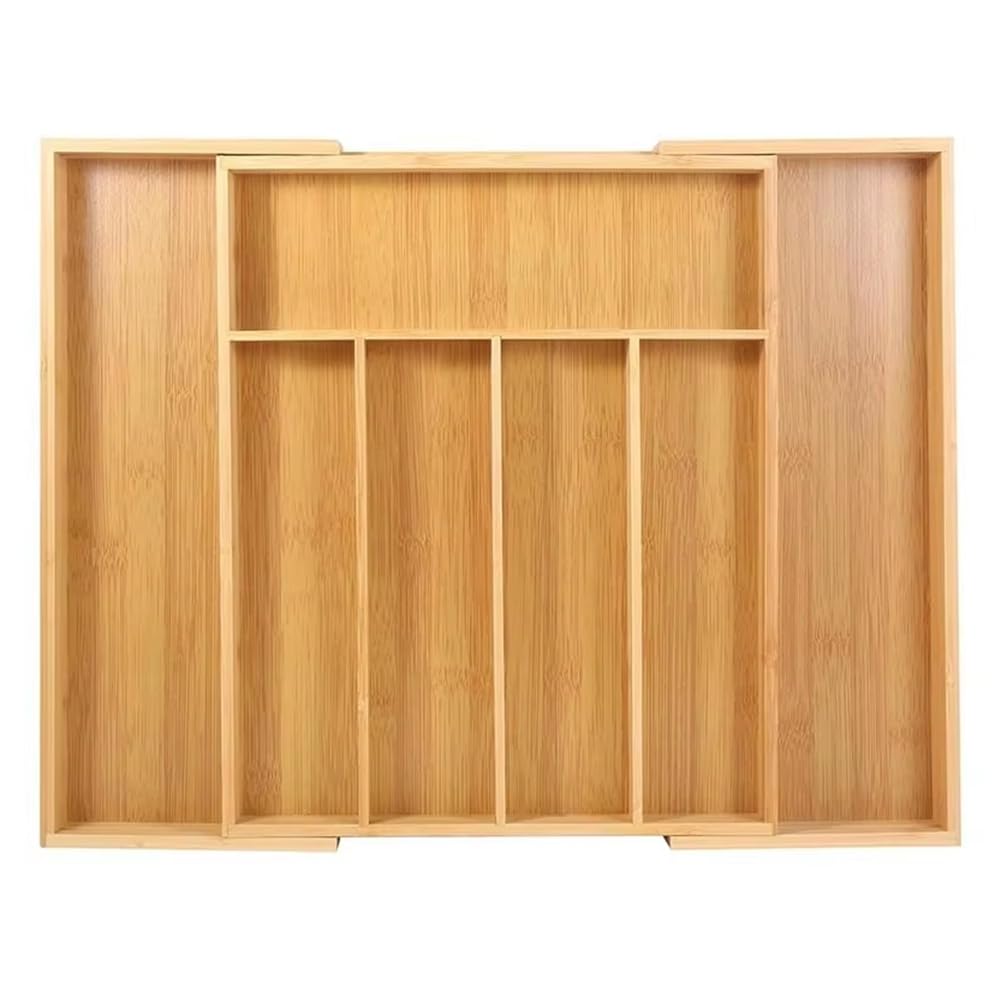 IJSDNVJNDX Wooden Adjustable Bamboo Utensil Drawer Organizer Cutlery Tray Flatware Cabinet Drawers Divider Expansion