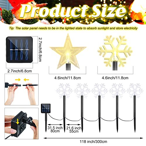 Christmas Light Stakes Set Of 10 Christmas Snowflake Lights Outdoor Star Pathway Markers Solar Stakes Landscape Path Lights Christmas Lights Outdoor Decorations Holiday Party Yard Lawn Garden Decor #TOP3