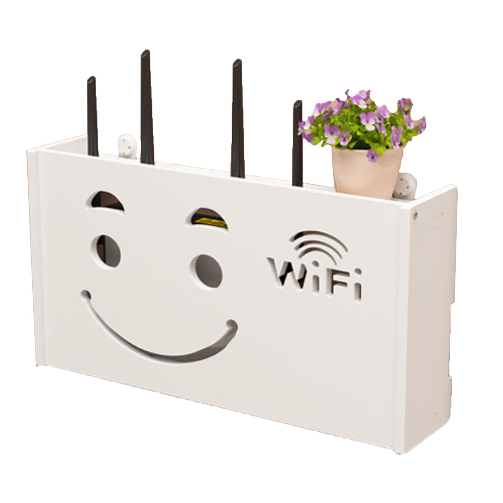 Coffre de rangement mural Wi-Fi en PVC blanc au design minimaliste