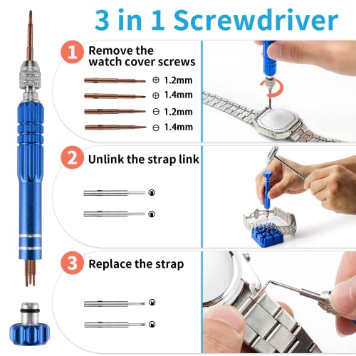 Eventronic Watch Repair Kit, Watch Battery Replacement Tool Kit, Watch Link & Bcak Removal Tool, Watch Band Tool Kit, Including Watch Spring Bar, Watch Pins, Watch Case Opener #TOP5