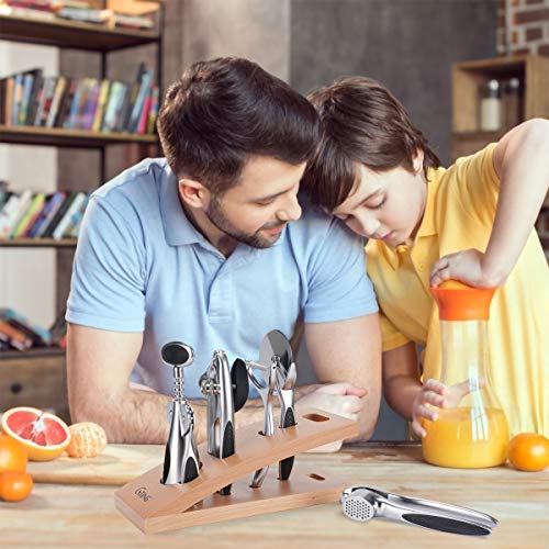 Kitchen Utensil Set,G-TING 6 Pieces Zinc Alloy Gadget Set Essentials Kitchen Tool Set with Soft Touch Black Handles Holder Kitchen Tools Kitchen Accessories Household Kitchenware Easy to Clean