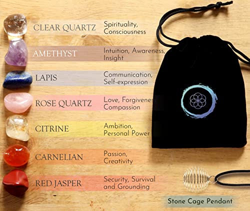 Tibetan Singing Bowl Set - Rose Quartz Pendulum Necklace And 7 Chakra Healing Crystal Stones - Handcrafted In Nepal For Meditation, Mindfulness, Yoga, Spiritual Healing And Stress Relief #TOP3