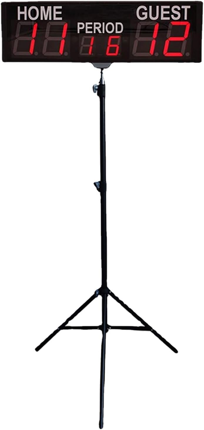 Score Keeper, Scoreboard with Tripod Multisport Scoreboard, 10 Gear Brightnes, 18m Control Distance, for Basketball, Football, Tennis, Badminton, Table Tennis, Billiards, Volleyball