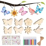 57 Stück Bastelsets für Kinder, Bastelset Kinder, Basteln Kindergeburtstag ,Schmetterling Blume...