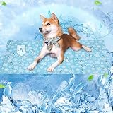 Shinyever ペットひんやりマット犬 猫 【90*50CM】夏用 クールマット 冷感ジェルマット 暑さ熱中症対策 洗える ペット人間兼用冷却シート 多用途 猫 小中大型犬対応(ゆきばな, L)