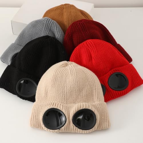 Beanie with Goggles, Winter Ski Beanie Hat with Goggles,Gray - 3