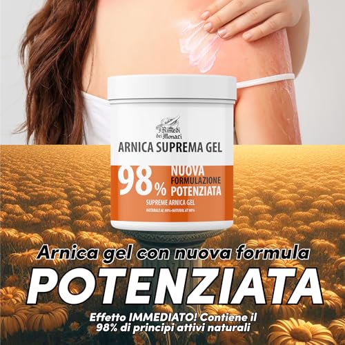 Arnica Suprema Per Cavalli Uso Umano Forte 98%, 550 Ml, Gel Per Massaggi Rilassanti Con Lavanda, Menta, Vitamina E, Crema Arnica Per Muscoli E Articolazioni 100% Made In Italy - I Rimedi Dei Monaci - 3