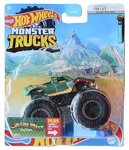 Hot Wheels Monster Trucks Snake Bite, Connect and Crash Car