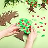 Nuanchu 720 Pcs Spring Apples Tree Craft 3D Foam Apples Leaves Sticker Self Adhesive Foam Tree Glitter Apple Sticker Trees for New Year Party Craft DIY Project Family Art Activity #4