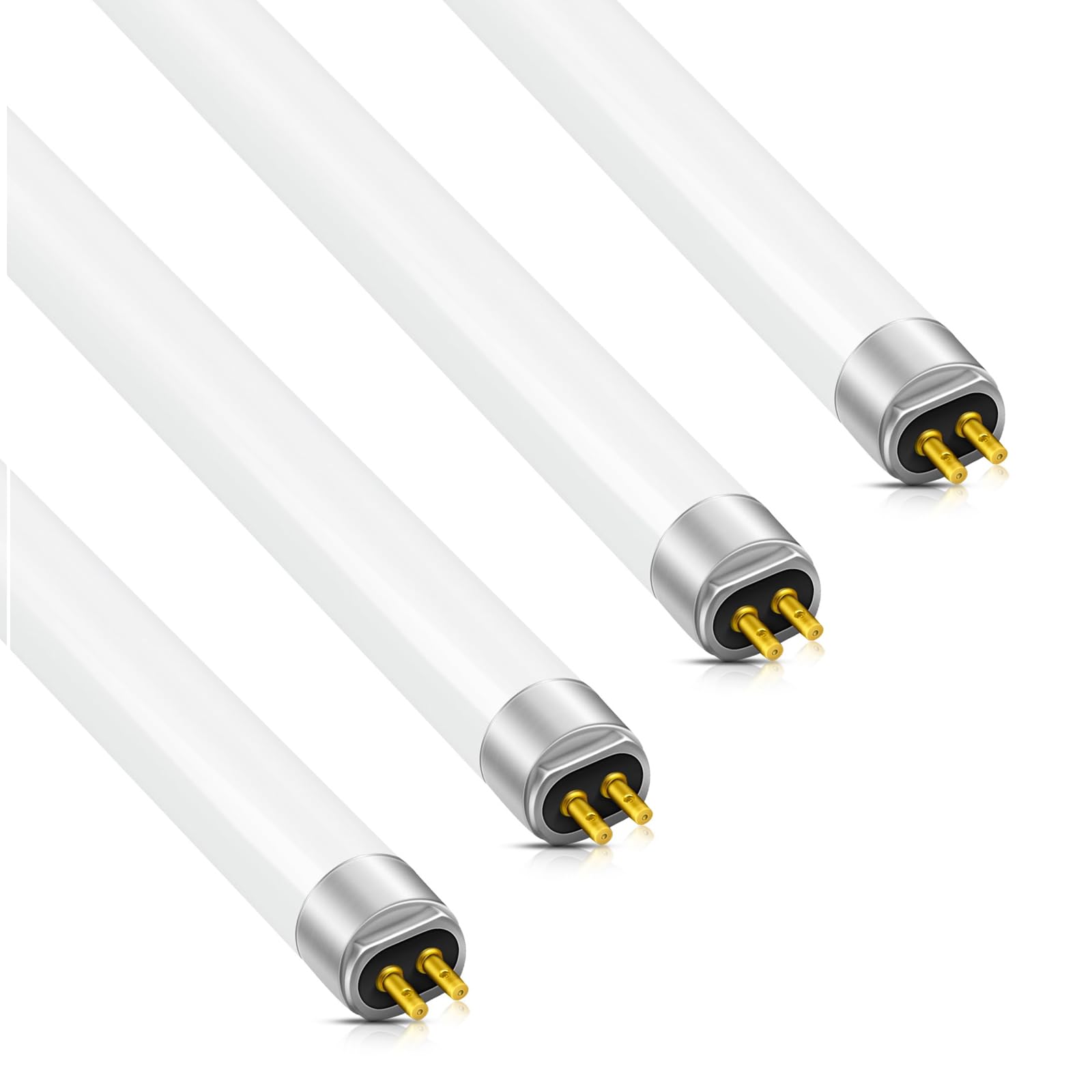 T4 8W Fluorescent Tube Lamps 317mm (excluding pins)- CFL Bulbs - G5 2-Pin Base Fittings - T4 High Efficiency Lamps, Cool White 3500K,4pcs,8W