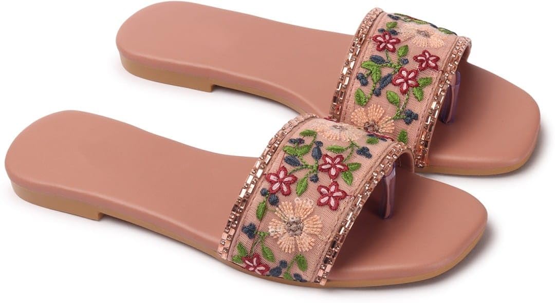 Gahlot enterprises Womens Flat Embroidered Sandel (B0CJJLLSNC) Amazon Price History, Amazon Price Tracker