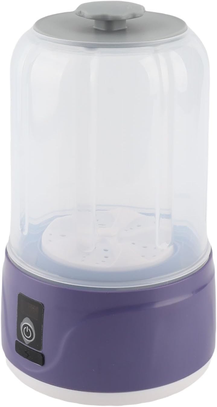 Yinhing Portable Washing Machine, Rechargeable Cordless Mini Washer 1L Capacity for Underwear Socks, with 2 Modes 2000mAh Lithium Ion Battery (Purple)