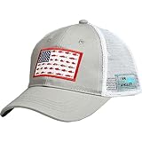 EDTREK Elite Youth Performance Mesh Hat - Boys Girls Hunting Hat and Fishing Hat (Cool Grey with Flag)
