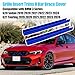 Jaronx Compatible with BMW V Brace Cover for 3 Series G20 Sedan/G21 Touring 2019-2024 330i 330e M340i,Grille Insert Trims V Bar Brace Wrap Covers Compatible with BMW Front Grill Insert Stripes(Blue)