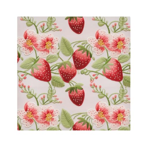 Servilletas de tela estampado Strawberry Flowers 6 uds 20x20 pulg miniatura 1