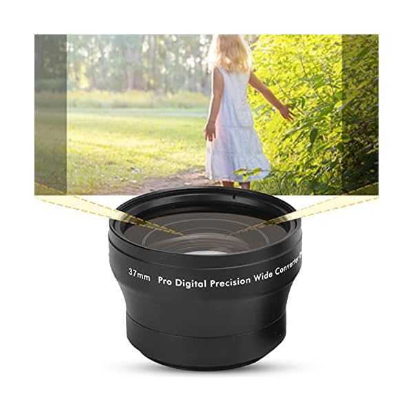 Kameraobjektiv, 37 Mm 0,45 X Professionelles HD-Weitwinkelobjektiv, Optisches Glas mit Hoher Transmission, Zusätzliches Objektiv (mit Makroteil), für 37 Mm / 1,5 Zoll-Objektiv, 46 Mm / 1,8 Zoll-Filter – Bild 5