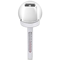 Vista 1 de Pyle Termómetro flotante para piscina con luz LED solar Sensor de temperatura inalámbrico impermeable para bañera de hidromasaje, spa, estanque