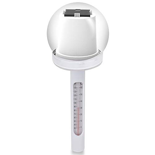Pyle Termómetro flotante para piscina con luz LED solar  Sensor de temperatura inalámbrico impermeable para bañera de hidromasaje, spa, estanque,