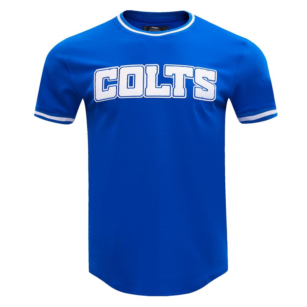 Pro Standard Mens NFL Indianapolis Colts Classic Chenille Short Sleeve Tee Royal Blue XL