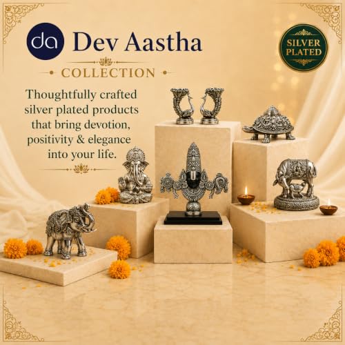 Image of 999 Silver Plated Radha Krishna Idol with Peacock - 5.5 Inch | Radhe Krishna Murti for Wedding for Couple, House Warming Gifts for Pooja Room