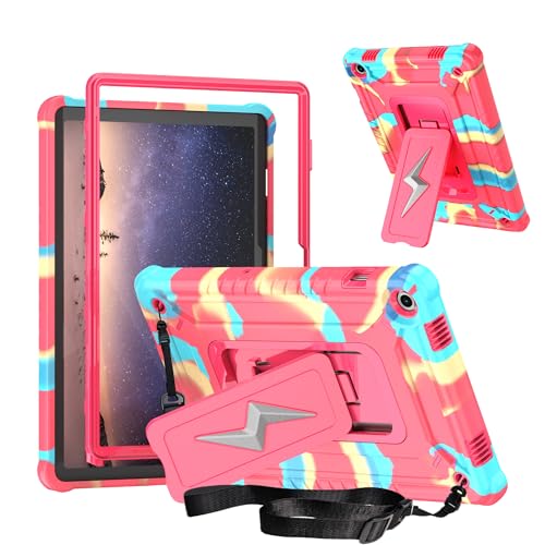 Coque Samsung Galaxy Tab A9 Plus X210 étui antichoc rouge à bandoulière